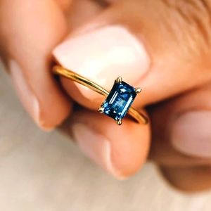Baguette Ring London Blue Topaz
